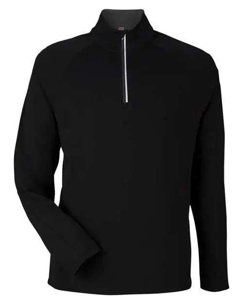Core365 Men's Origin Performance Pique Quarter-Zip Pullover in Black/ Carbon