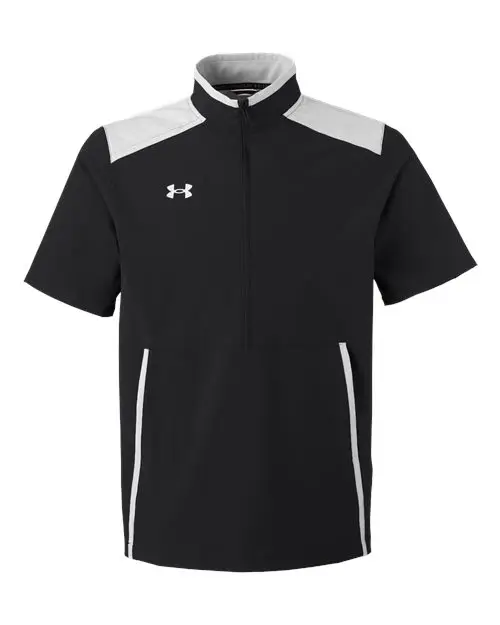 Under Armour Men's Motivate 3.0 Short Sleeve Half-Zip in Black/ Mod Grey/ White