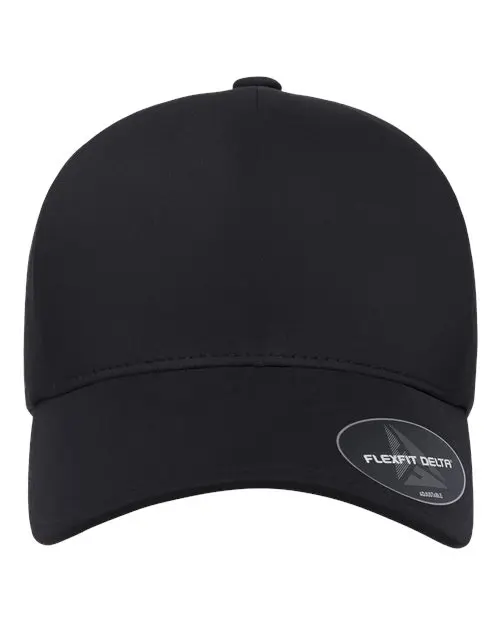 Flexfit Delta Snapback Perforated Cap in Black