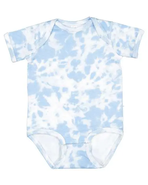 Rabbit Skins Infant Fine Jersey Bodysuit - Extended Colors in Sky Tie Dye