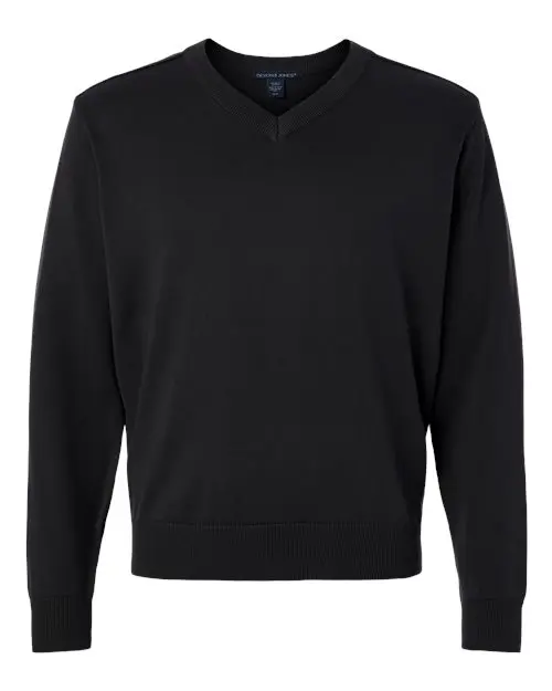 Devon & Jones Men's New Classics V-Neck Sweater in Black