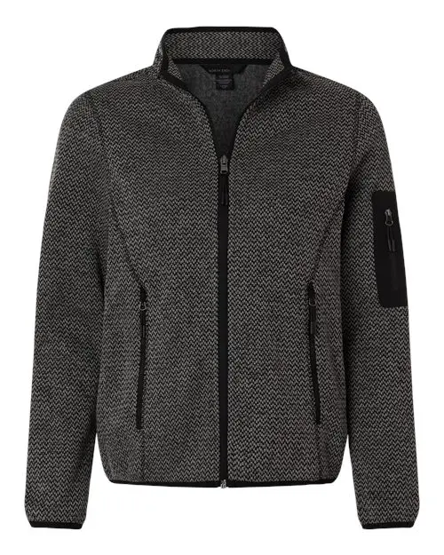 North End Women's Jasper Full-Zip Fleece Jacket in Black/ Grey