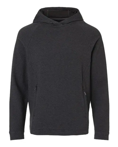 North End Men's Spirit Textured Hooded Pullover in Black Heather