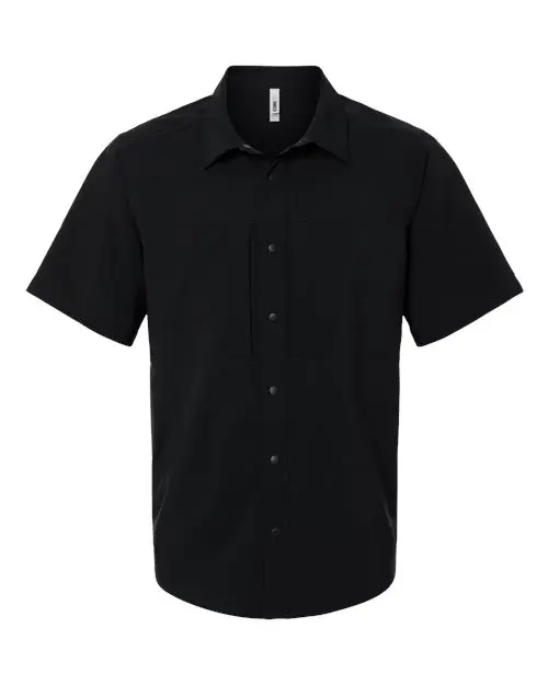Core365 Men's UltraUVP Shoreline Short Sleeve Staff Shirt in Black