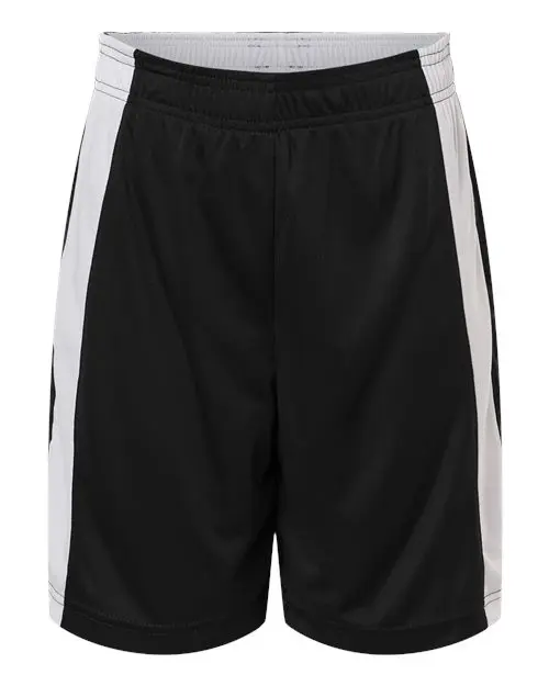 Team 365 Youth Zone Performance Reversible Shorts in Black/ White