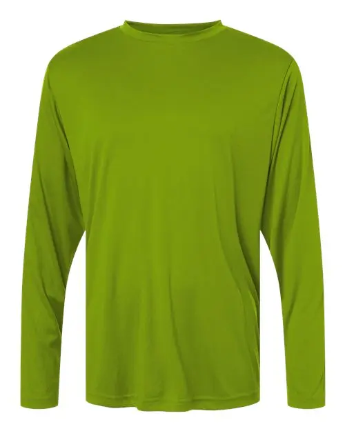 Core365 Unisex Capital Long Sleeve Performance T-Shirt in Acid Green