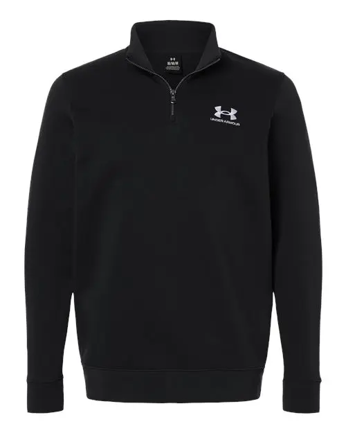 Under Armour Men's Icon Fleece Quarter-Zip Pullover in Black/ White