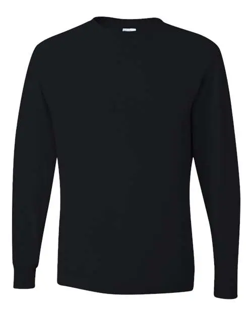 Jerzees Unisex Dri-Power Long Sleeve 50/50 T-Shirt in Black