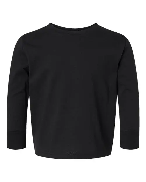 Rabbit Skins Toddler Cotton Jersey Long Sleeve Tee in Black