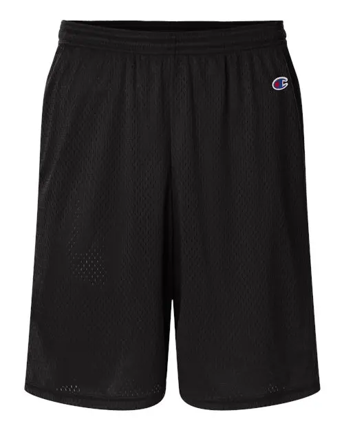 Champion Unisex 9" Mesh Shorts with Pockets in Black