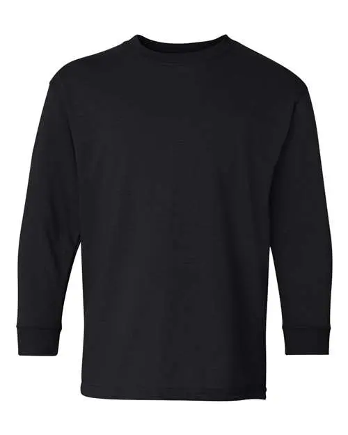 Gildan Youth Heavy Cotton Long Sleeve T-Shirt in Black