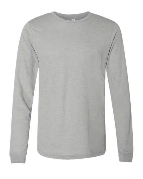Bella + Canvas Unisex Triblend Long Sleeve Tee in Charcoal Black Triblend