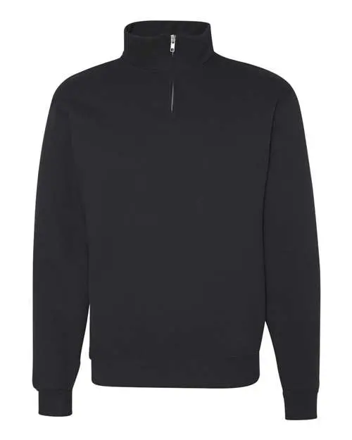 Jerzees Unisex Nublend Cadet Collar Quarter-Zip Sweatshirt in Black