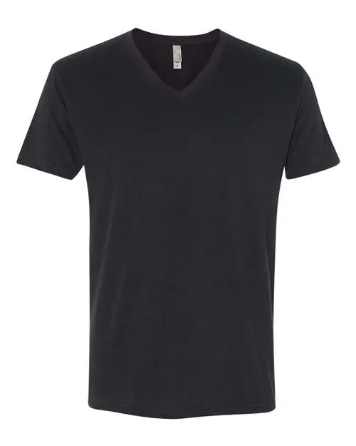 Next Level Unisex Sueded V-Neck T-Shirt in Black