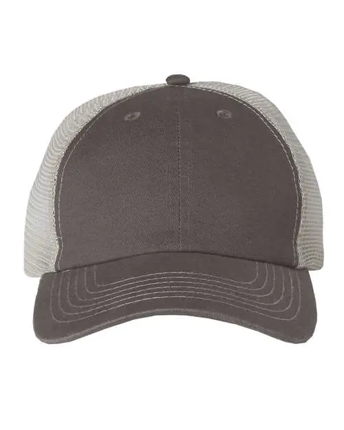 Valucap Contrast-Stitch Mesh-Back Cap in Charcoal/ Stone