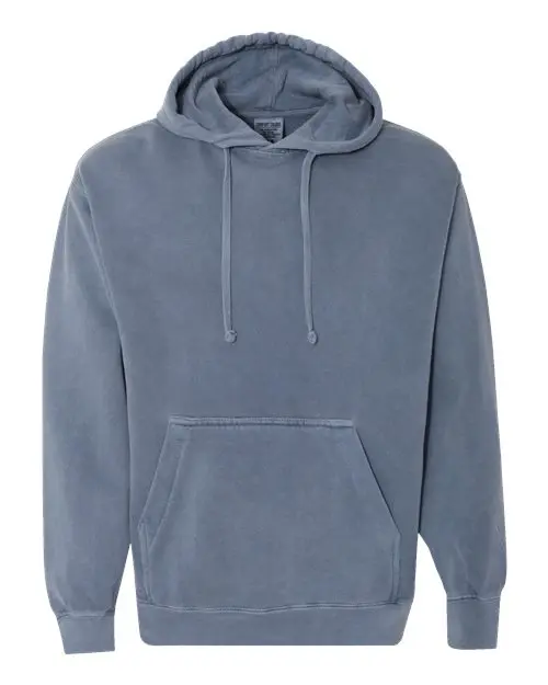 Comfort Colors Unisex Garment-Dyed Hooded Sweatshirt in Blue Jean