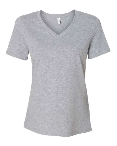 Bella + Canvas Women's Relaxed Heather CVC V-Neck Tee in Athletic Heather