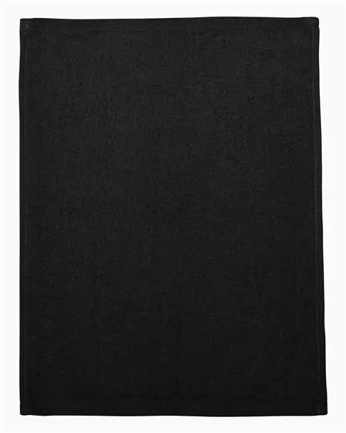 Q-Tees Hemmed Fingertip Towel in Black
