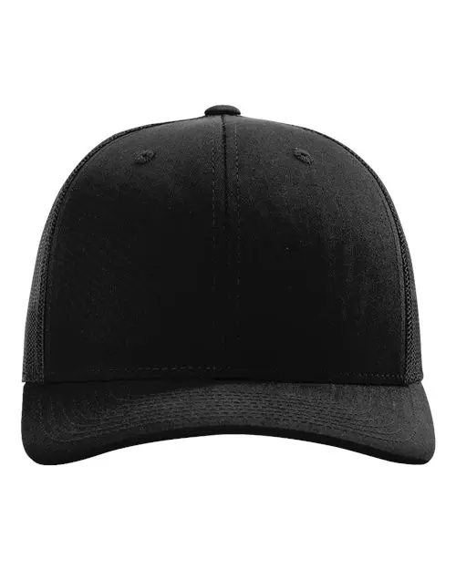Richardson Snapback Trucker Cap in Black