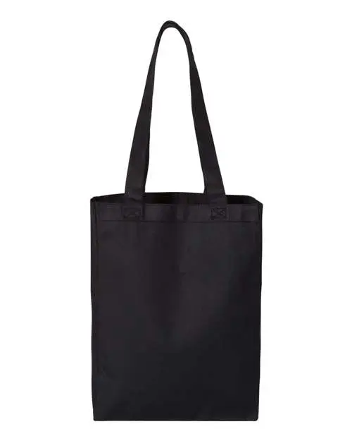 Q-Tees 12L Gussetted Shopping Bag in Black