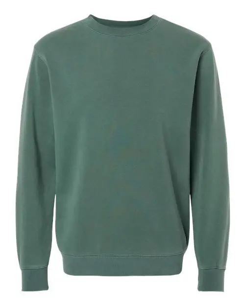 Independent Trading Co. Unisex Midweight Pigment-Dyed Crewneck Sweatshirt in Pigment Alpine Green