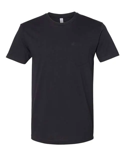 Next Level Unisex Cotton Pocket T-Shirt in Black