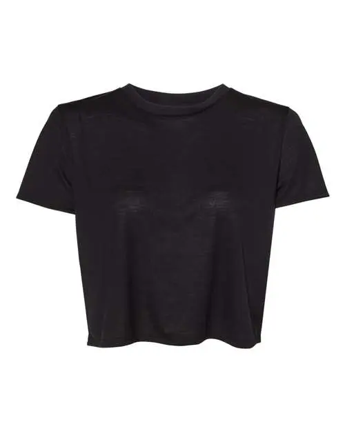 Bella + Canvas Women’s Flowy Crop Tee in Black
