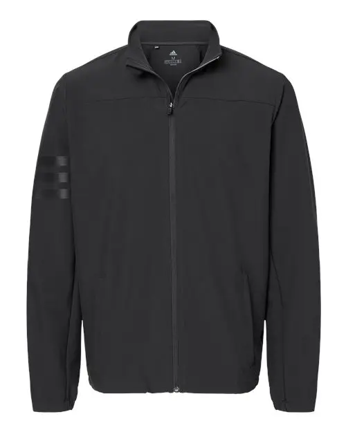 Adidas Men's Wind Resistant Full-Zip Jacket in Black/ Black