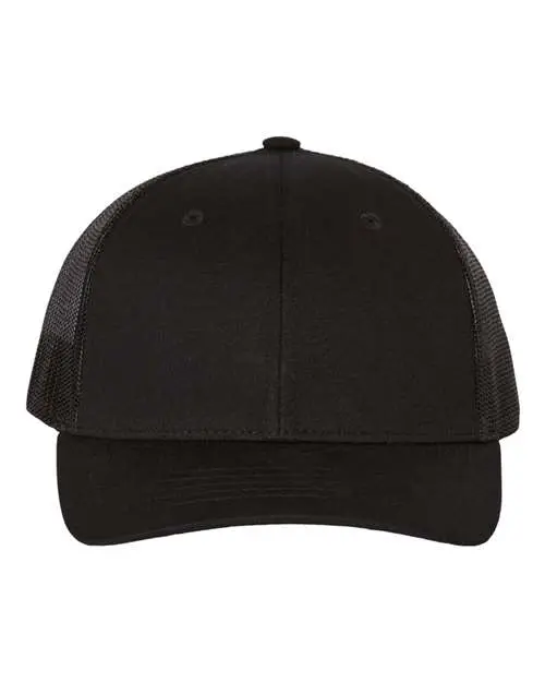 Richardson Youth Trucker Snapback Cap in Black