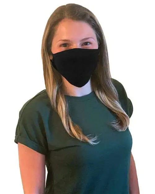 M&O 100% Cotton Antimicrobial Triple Layer Adjustable Mask in Black
