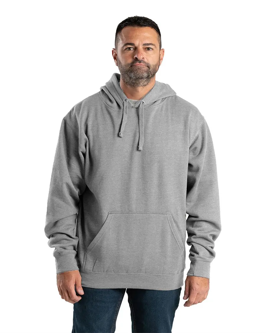 Berne Apparel Tall Signature Sleeve Hooded Pullover Sweatshirt in Grey