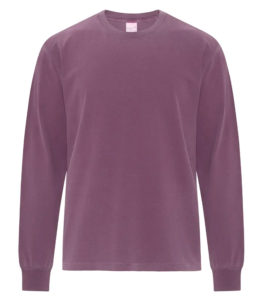 ATC Authentic Colours Garment-Dyed Heavyweight Long Sleeve TEE in Berry