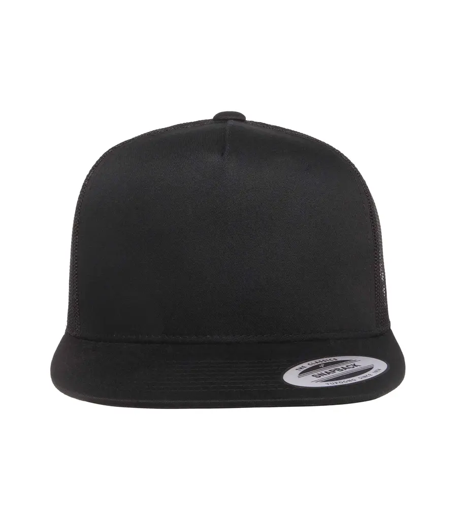 ATC YP Classics Five-Panel Classic Trucker CAP in Black/Black