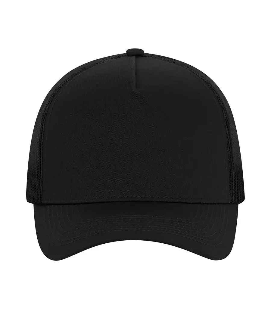 ATC Everyday Cotton Twill 5-Panel Trucker CAP in Black/Black