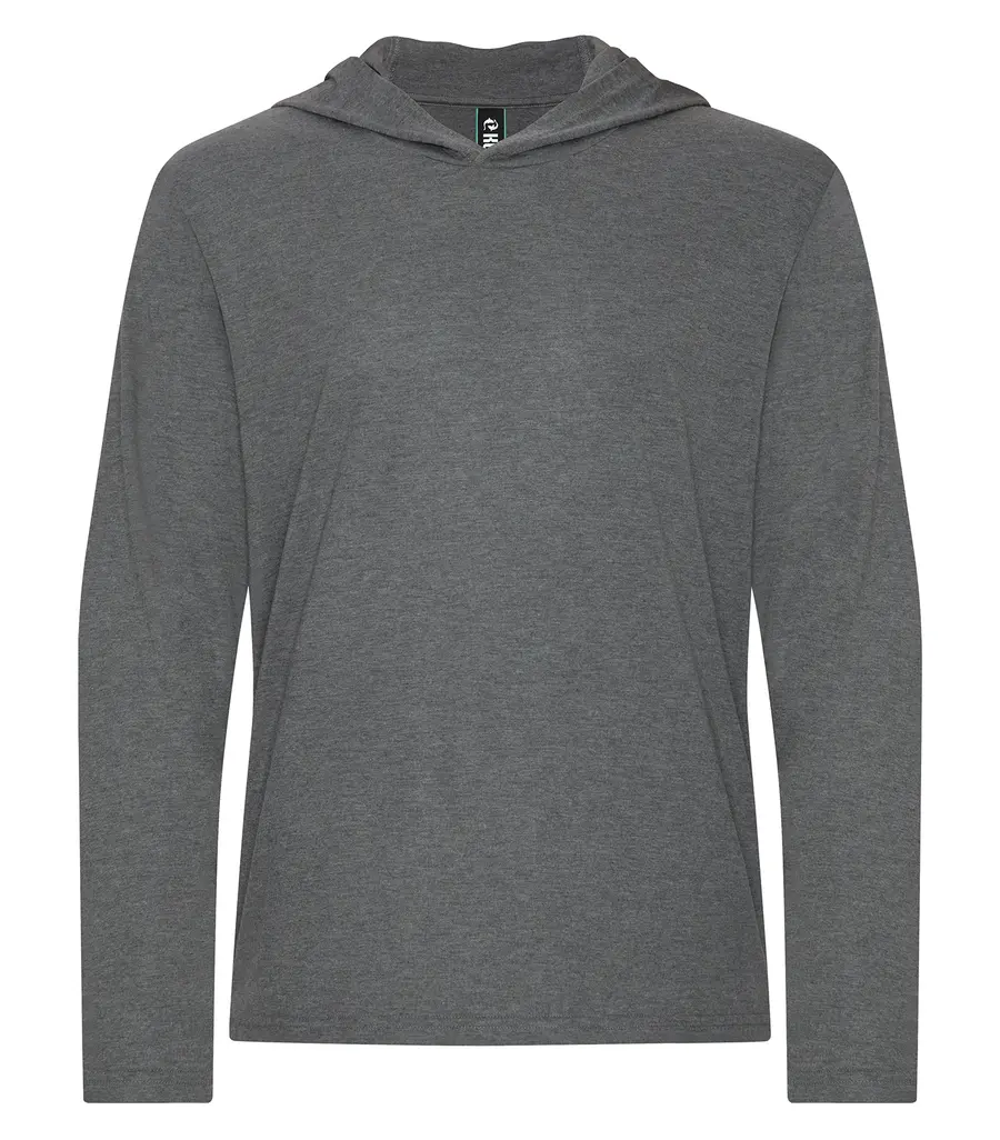 KOI Element Triblend Long Sleeve Hooded TEE in Grey Frost
