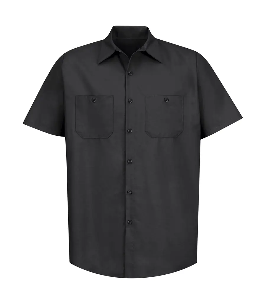 RED KAP Industrial Short Sleeve Work Shirt in Black