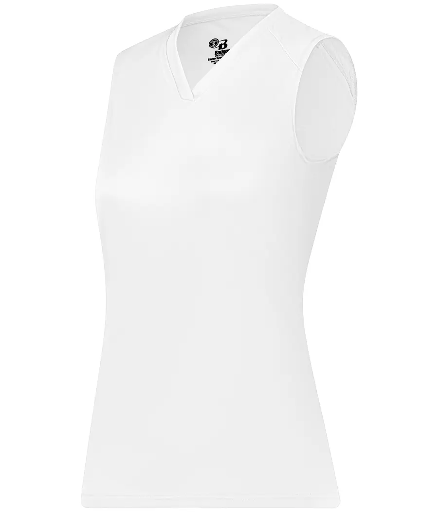 Badger Sport Ladies B-Core Sleeveless TEE in White