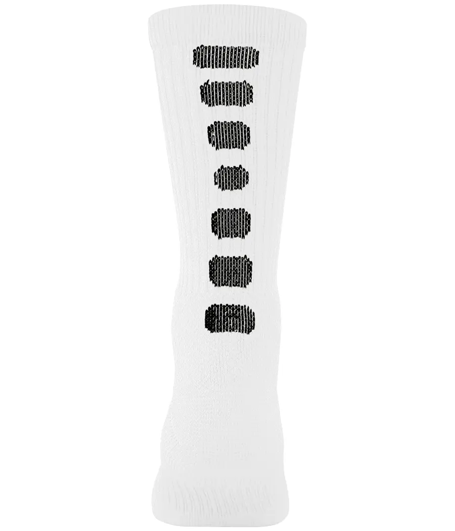 Augusta Color Block Crew Socks in White/Black