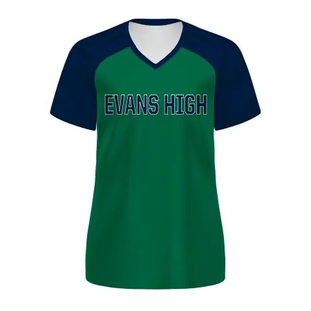 Holloway Ladies FreeStyle Semi-Sublimated Raglan Tee-Navy in All-Over Pattern