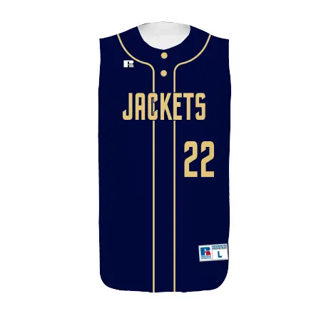 Russell Youth FreeStyle Sublimated Sleeveless Two-Button Performance Mesh Baseball Jersey in Single