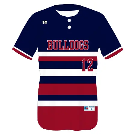 Russell FreeStyle Sublimated Two-Button Performance Mesh Baseball Jersey in Shortstop