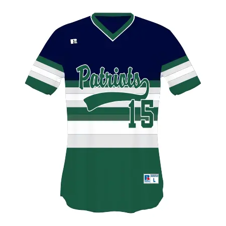 Russell FreeStyle Sublimated V-Neck Performance Mesh Baseball Jersey in Clubhouse
