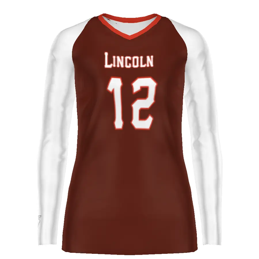 High Five Girls FreeStyle Sublimated Long Sleeve Stretch Volleyball Jersey in All-Over Pattern