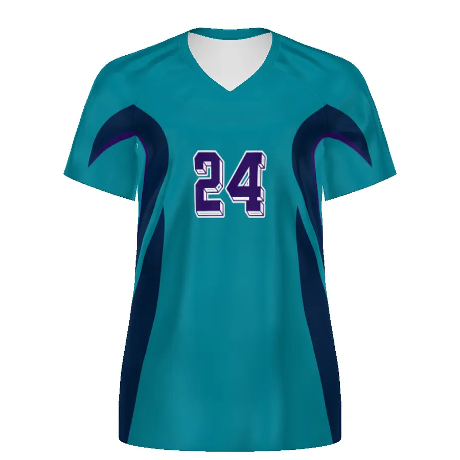 High Five Ladies FreeStyle Sublimated Turbo V-Neck Soccer Jersey in Boomerang