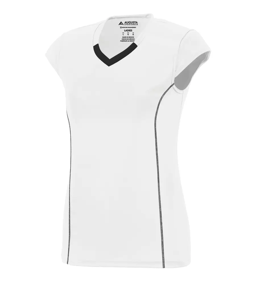 Augusta Ladies Blash Volleyball Jersey in White/Black