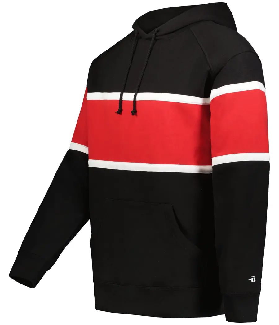 Badger Sport United Fleece Hoodie in Black/Red/White