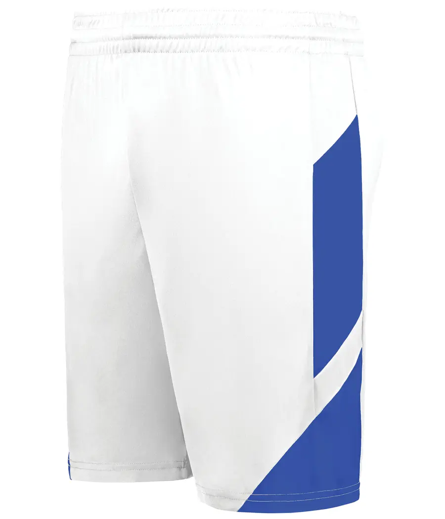 Augusta Youth Step-Back Modern Fit Basketball Shorts in White/Royal