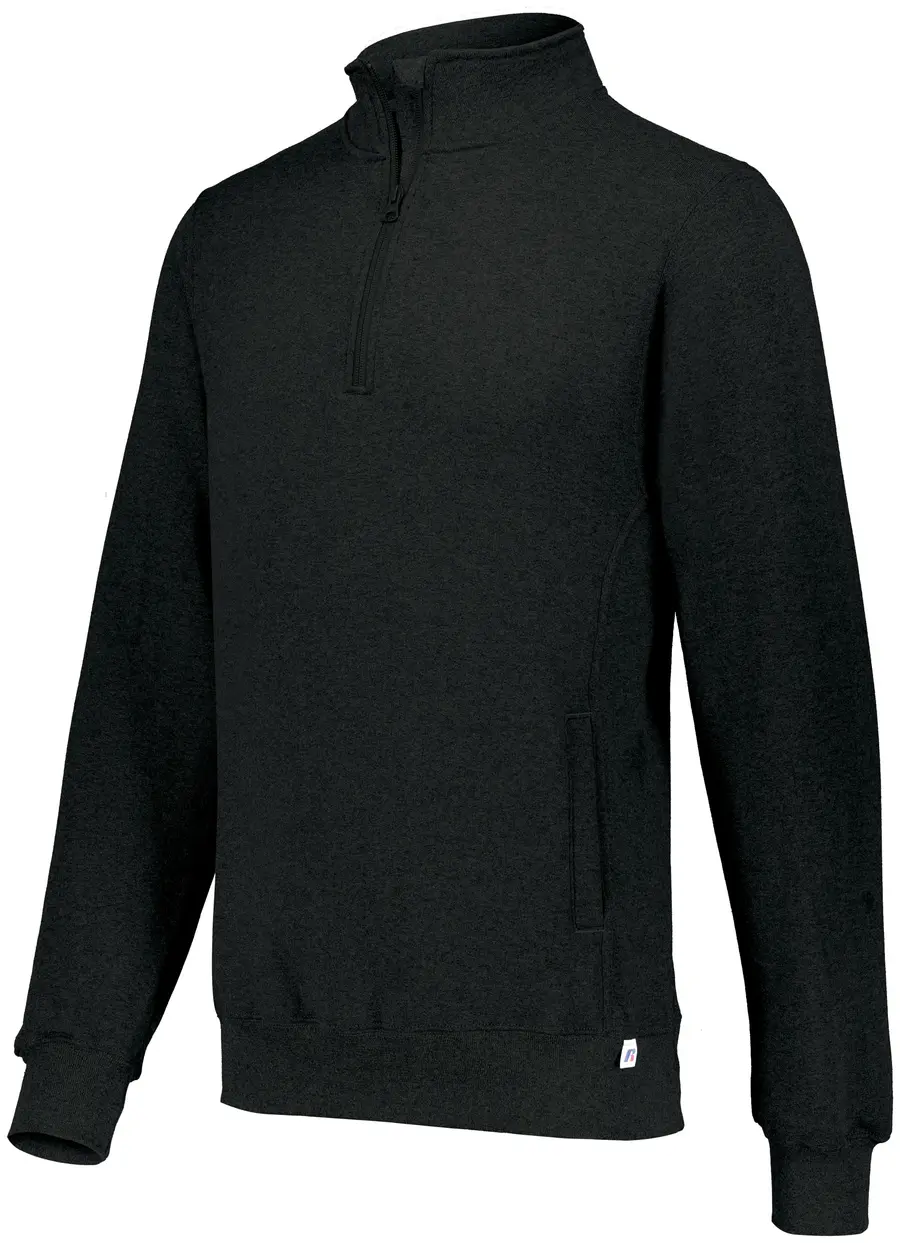 Russell Dri-Power Fleece 1/4 Zip Pullover in Black