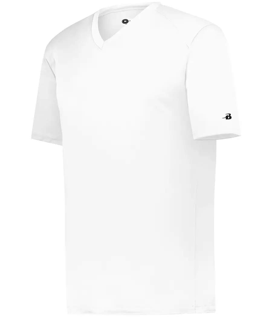 Badger Sport Youth B-Core V-Neck TEE in White