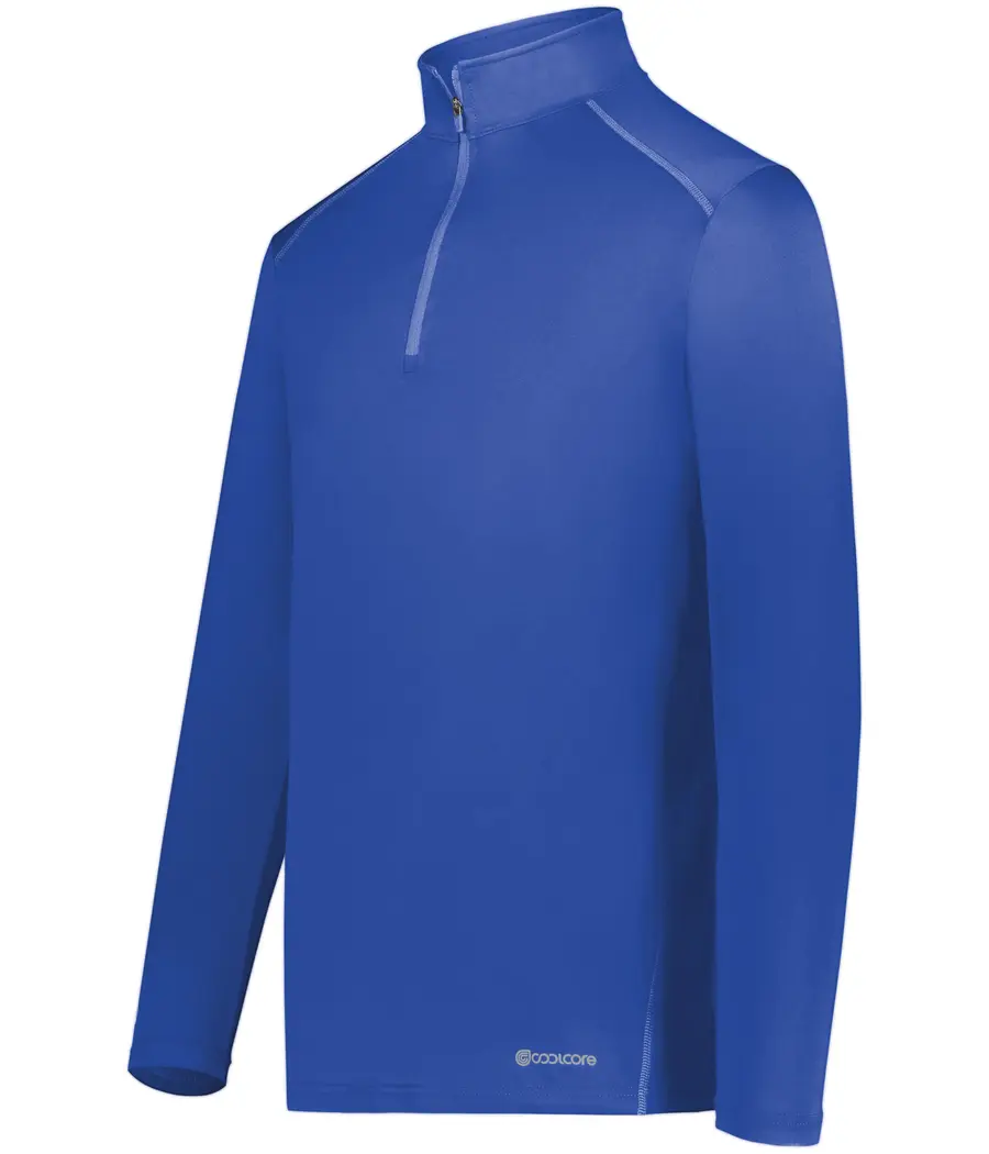 Holloway Youth 1/4 Zip Pullover Powered by Coolcore in Royal